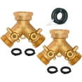 thumbnail image 1 of Morvat Heavy Duty Hexagonal Brass 2 Way Garden Hose Y Splitter, 2 Pack, 1 of 7