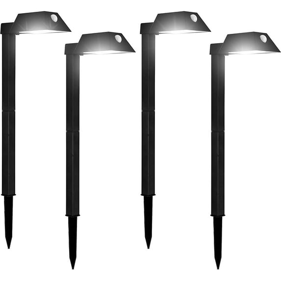 Morvat LED Adjustable Motion Sensor Outdoor Pathway Solar Lights, 4 Pack