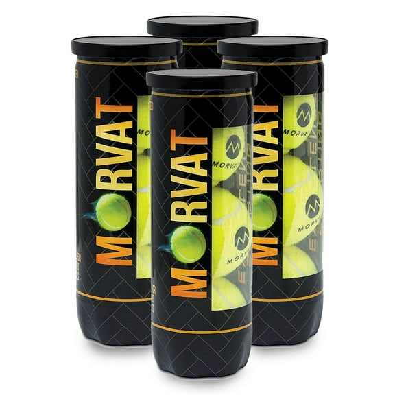 Morvat Professional Heavy Duty & High Pressured Tennis Balls, 12 Pack