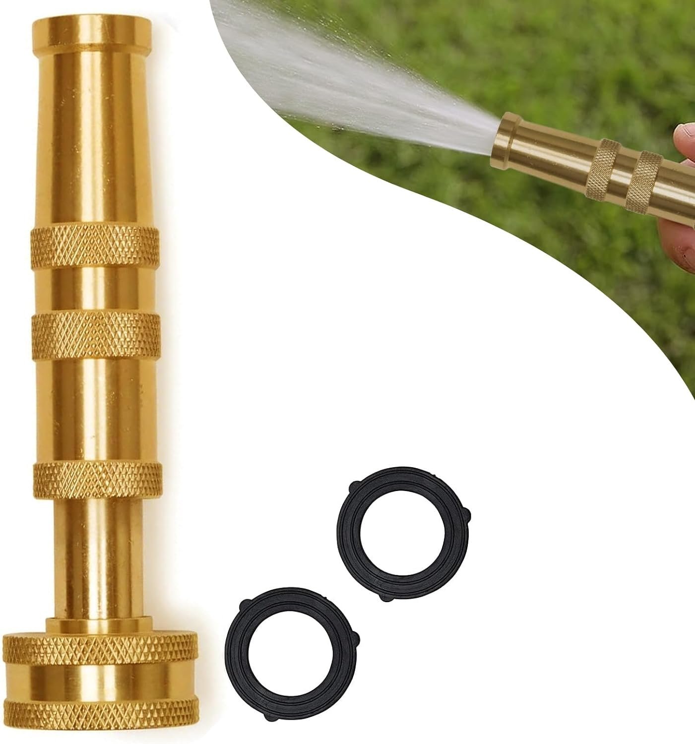 Morvat Solid Brass Heavy Duty Outdoor Jet Spray Garden Hose Twist