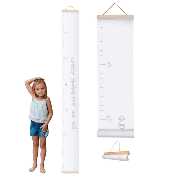 Morxy Growth Chart for Kids Unisex Kids Wall Room Decor Loved Beyond Measure White