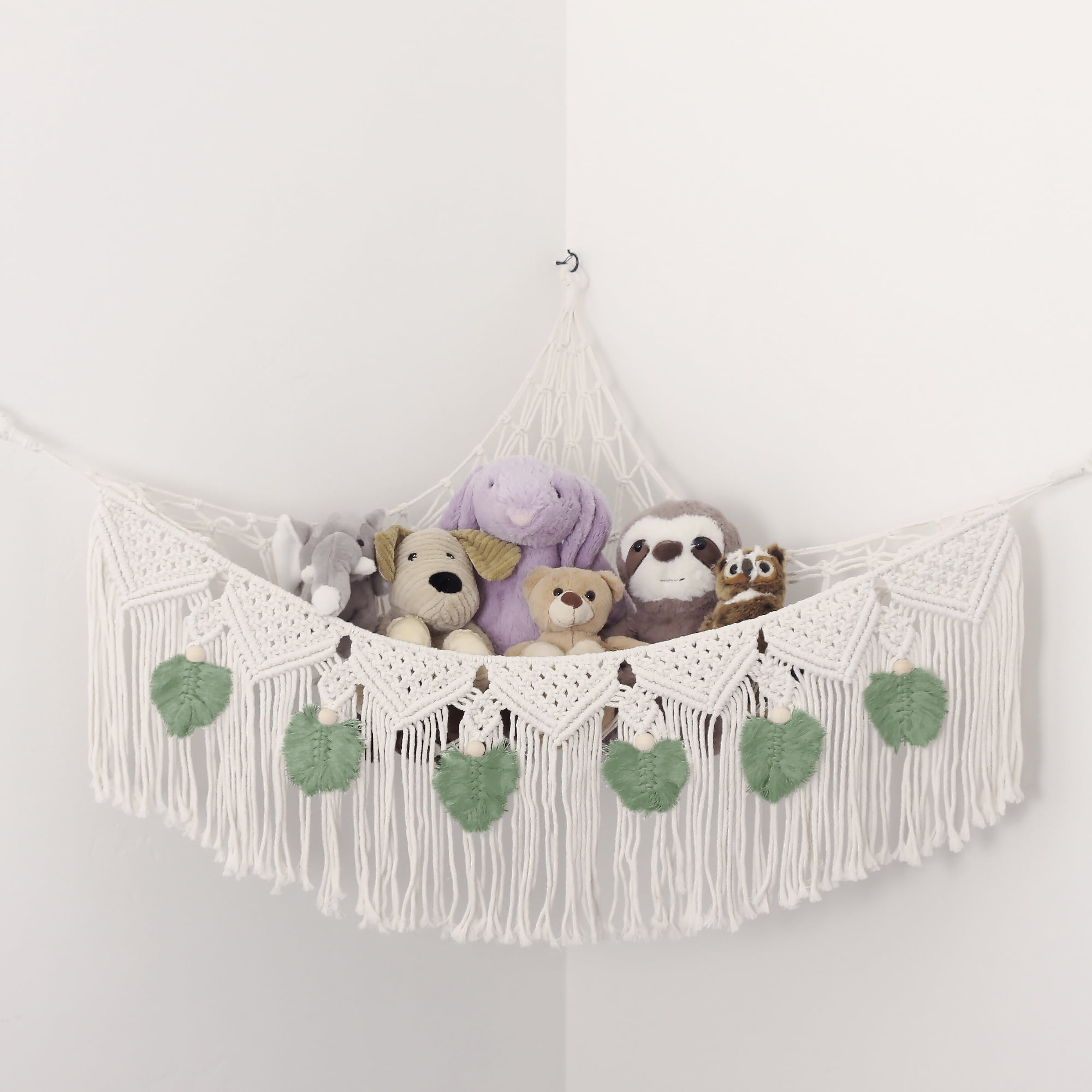 Morxy Stuffed Animal Net or Hammock Boho Macrame Toy Hammock for