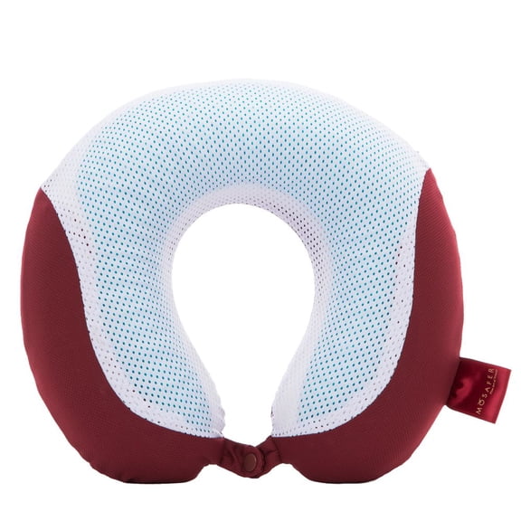 Mosafer Red Gel Memory Foam U-Shape Travel Pillow - Red
