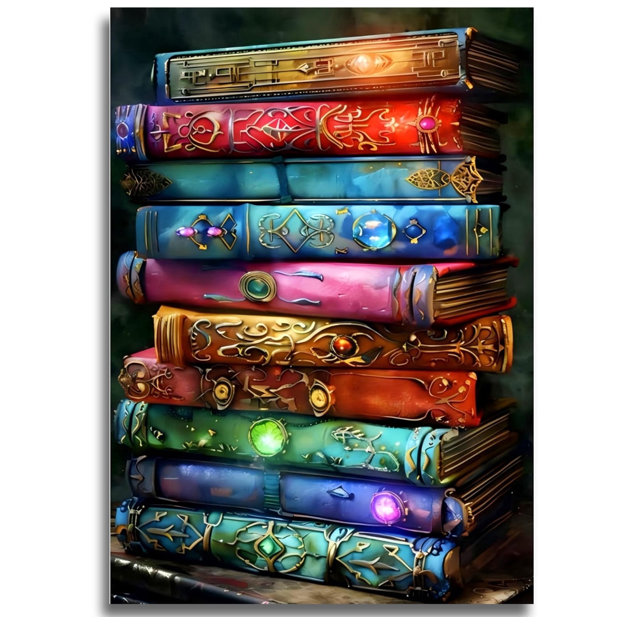 Mosaflare 26-Facet Round Books Diamond Painting Kit for Adults,DIY Full ...
