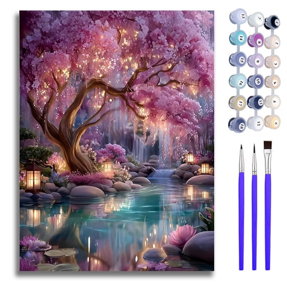 Mosaflare Ancient Tree Paint by Numbers Kits for Beginners,DIY Craft for Adults 16"x20" Canvas
