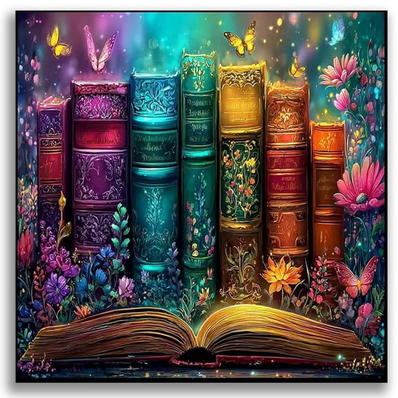 Mosaflare Book Diamond Art Painting Kits,Art Craft Kits,Full Round Drill,Home Wall and Relaxing 14×14 inch