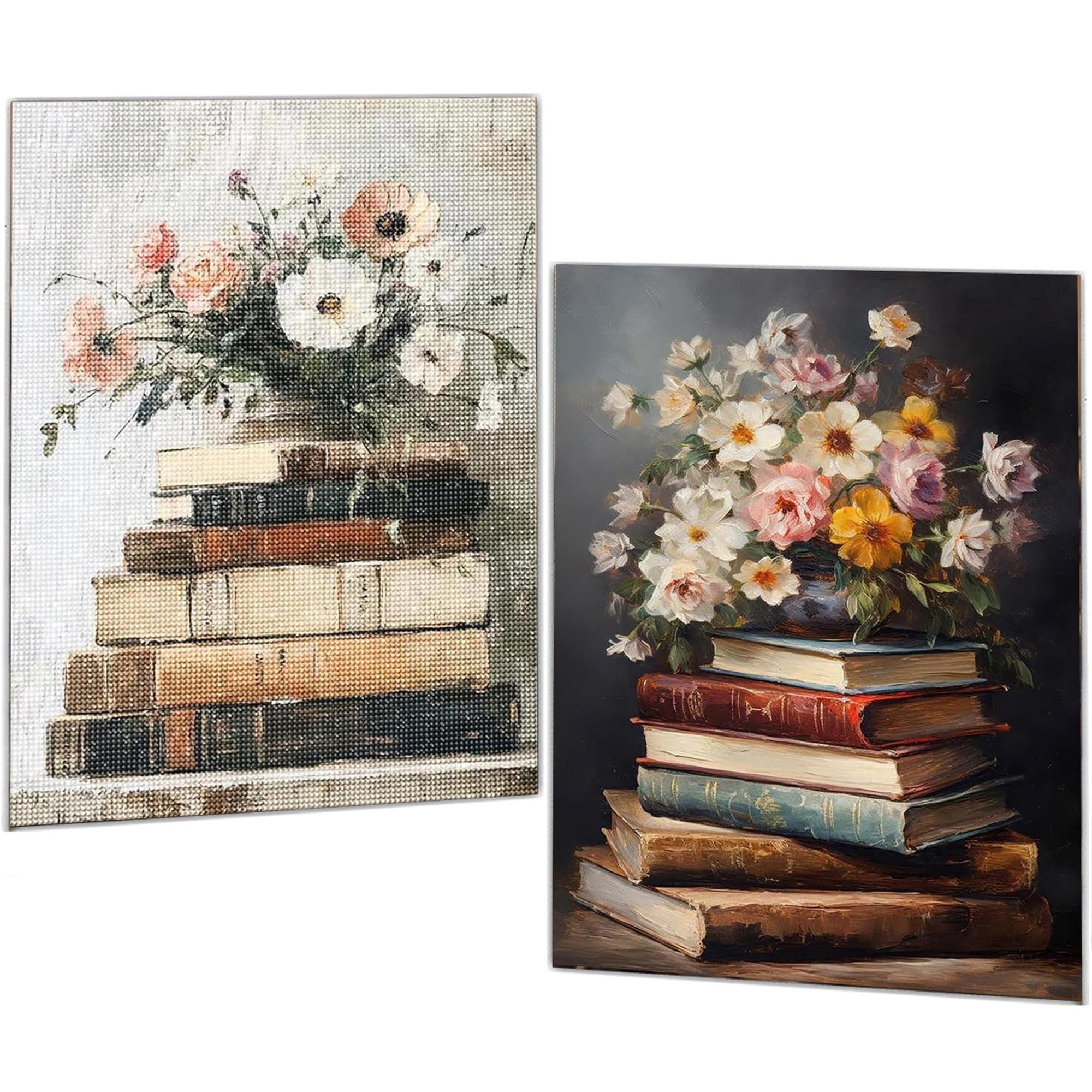 Mosaflare Diamond Art Painting Kits,2-Pack Book Art Craft Kits,Full Round Drill,Home Wall and Relaxing 12"×16"