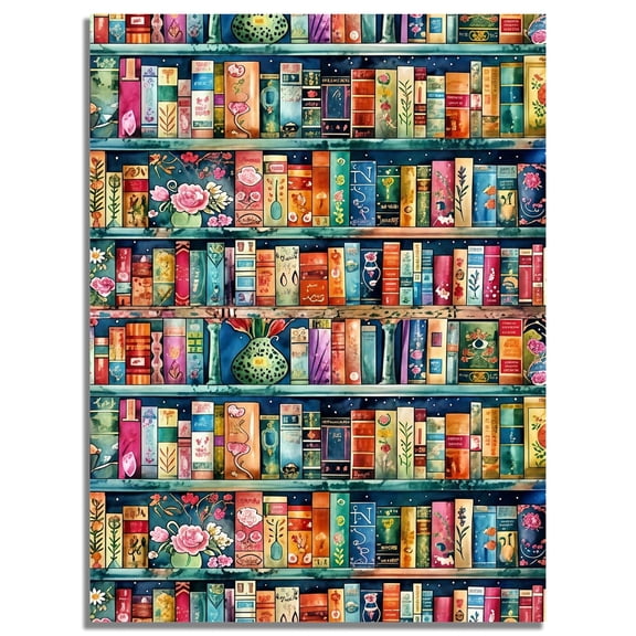 Mosaflare Diamond Painting Kit,Bookshelf Diamond Art,DIY Full Drill,Stress Relief Craft Art and Home Decor 12"16"