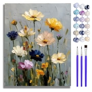 Mosaflare Paint by Numbers Kits for Adults,DIY Flower Art Craft Oil Painting Set,Home Wall Decor 16"×20"