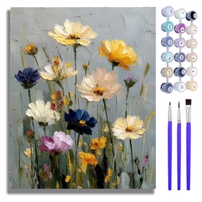 Mosaflare Paint by Numbers Kits for Adults,DIY Flower Art Craft Oil Painting Set,Home Wall Decor 16"×20"