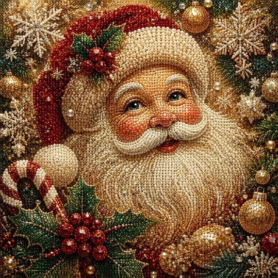 Mosaflare Pearl Diamond Painting Kit for Adults, Santa Claus Pearl Diamond Art for Home Decor, 12×12 inch HD Canvas