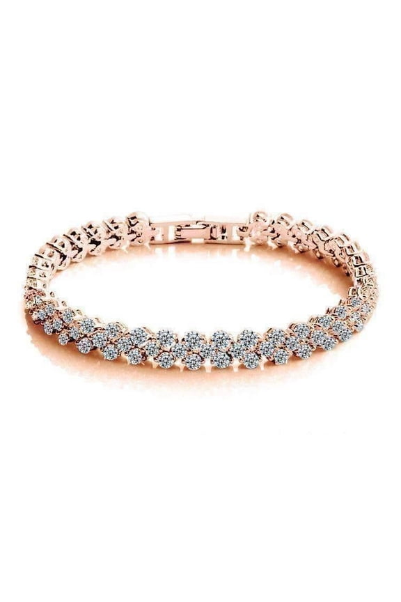 Mosaic 90 Swiss Cz Diamonds Tennis Bracelet In Three Colors For Woman