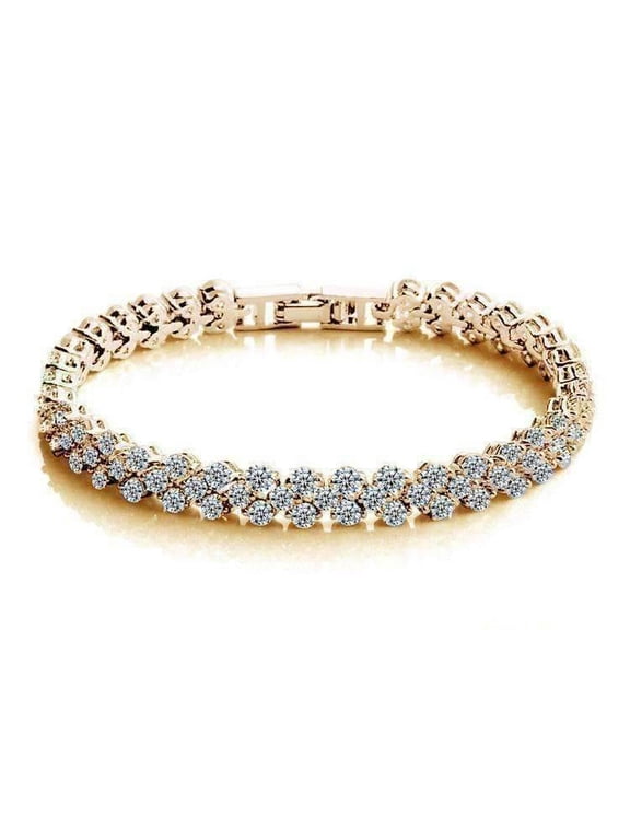 Mosaic 90 Swiss Cz Diamonds Tennis Bracelet In Three Colors For Woman