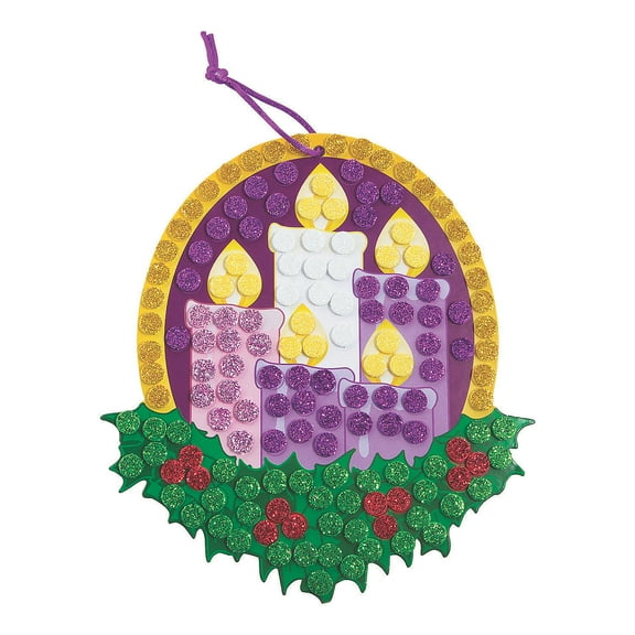 Mosaic Advent Candle Craft Kit- Makes 12, Craft Kits, Christmas, 12 Pieces