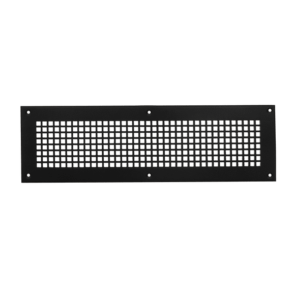 Mosaic Air Return 10"x30" Duct Opening (Overall 12"x32") Solid Cast Aluminum Register Cover | Powder Coated Black with holes