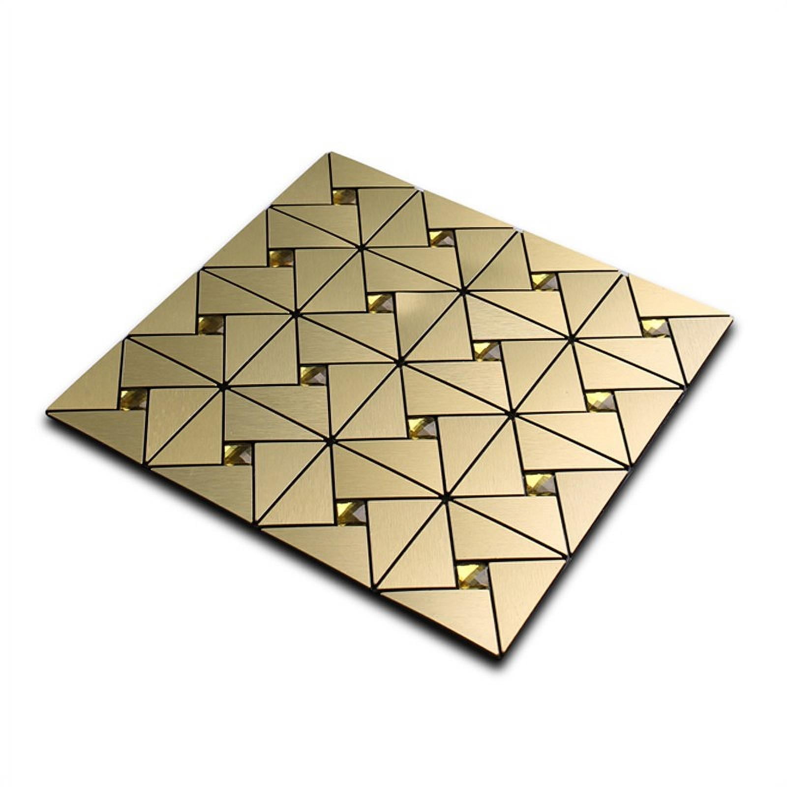 Mosaic Aluminum Backsplash Wall Tile Self Adhesive Peel and Stick