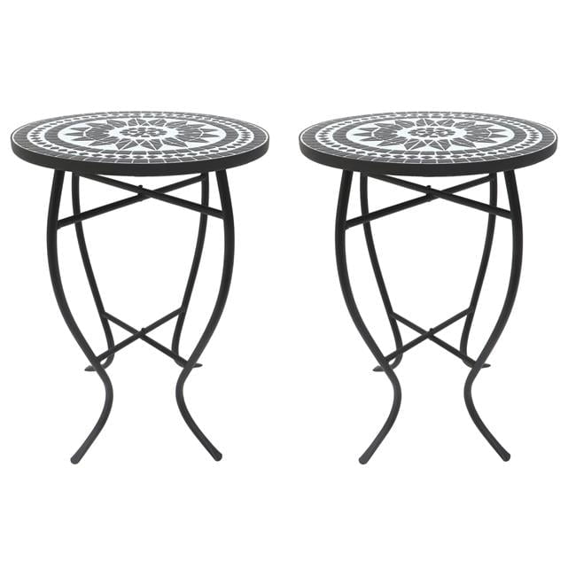 Mosaic Black Lily 24 lb Accent Table Set for Outdoor