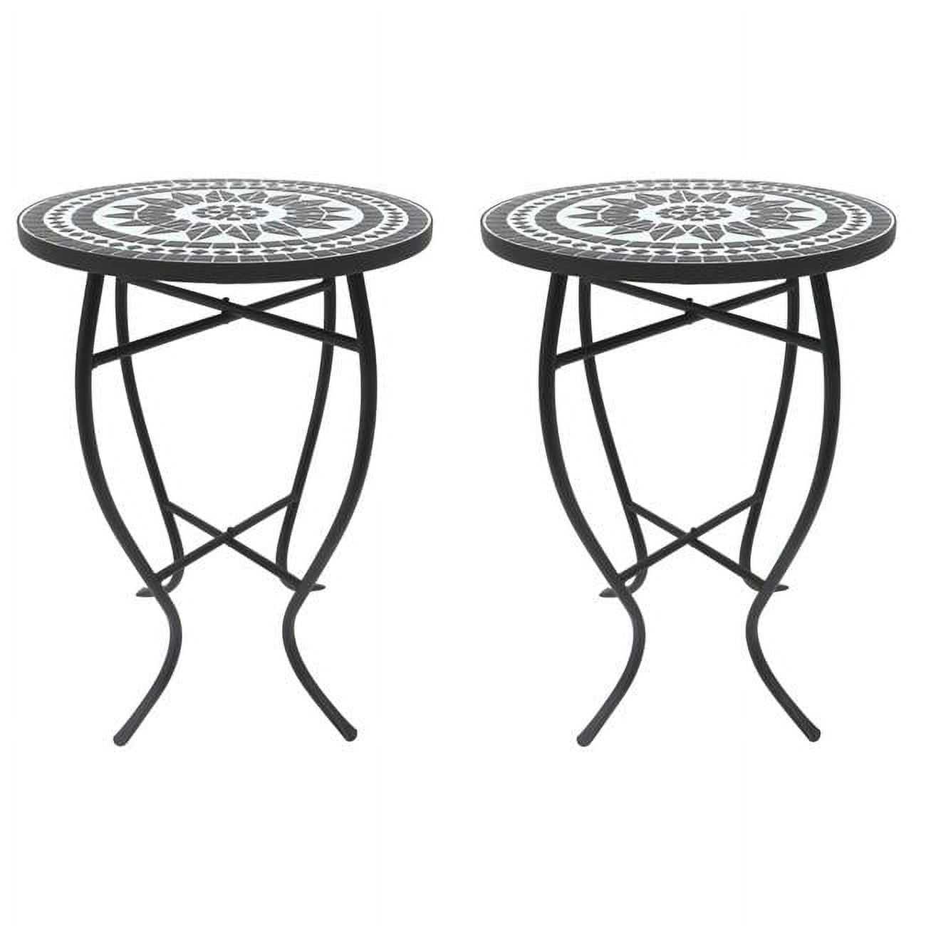 Mosaic Black Lily 24 lb Accent Table Set for Outdoor
