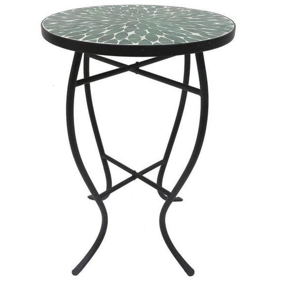 Mosaic Art Collection Leave Green Accent Table