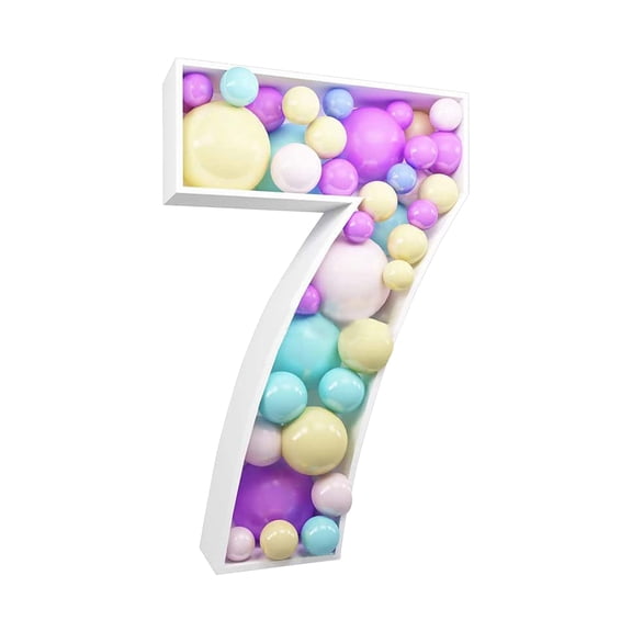 Mosaic Balloon Frame Big Marquee Light Alphanumeric 0-9 Birthday Party Wedding Background Decoration 3FT Tall