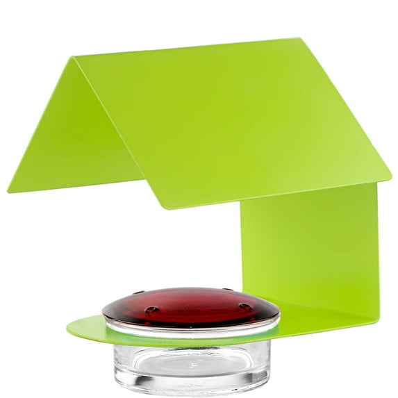 Mosaic Birds Recycled Glass & Metal Humming Bird Feeders for Outdoors - Hanging Bird House for Lawn Decor - Lime Green