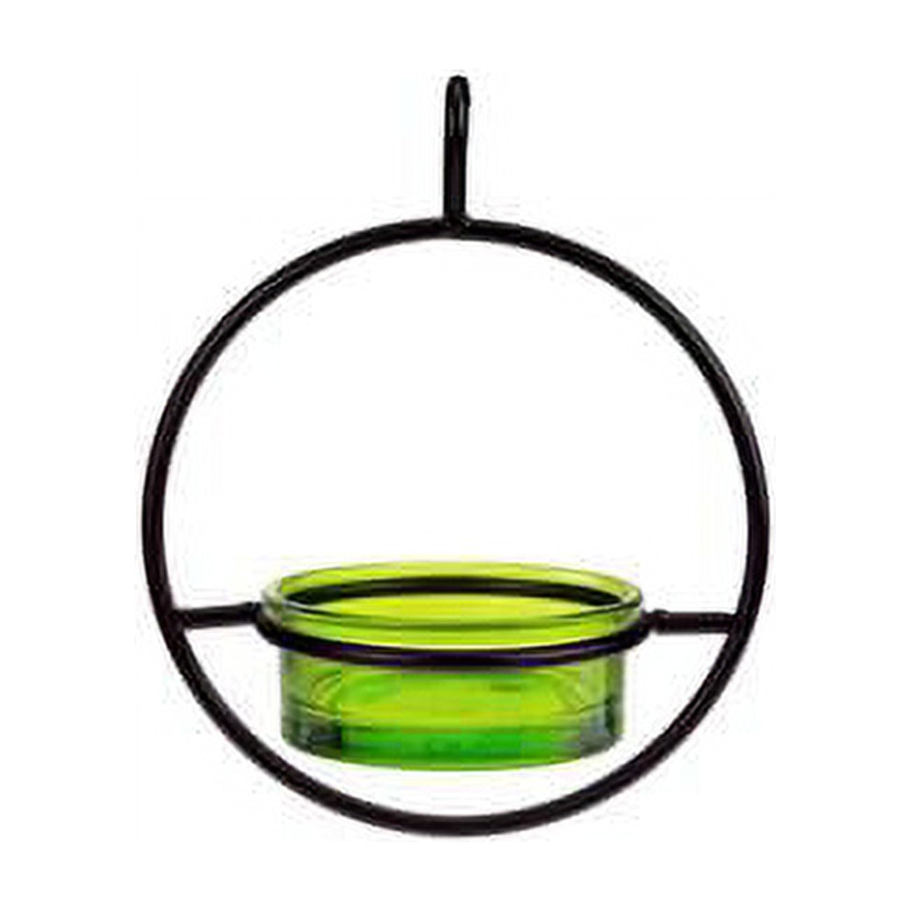 Mosaic Birds Recycled Glass & Metal Hanging Bird Feeder for Outdoors-Oriole Feeder for Garden- Bluebird Feeder - Green