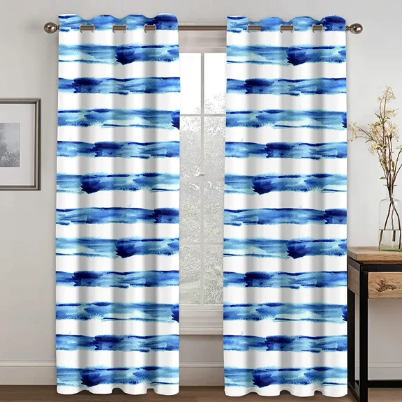 Mosaic Black and White Squares Curtain Panel Window Drapes With Grommets for Bedroom Living Room Decor