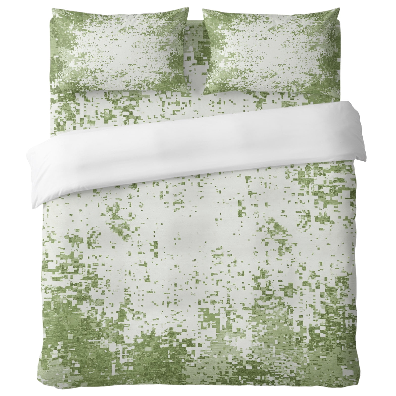 Mosaic Blocks 4 Piece Bedding Set, Modern Abstract Minimalist Sage ...