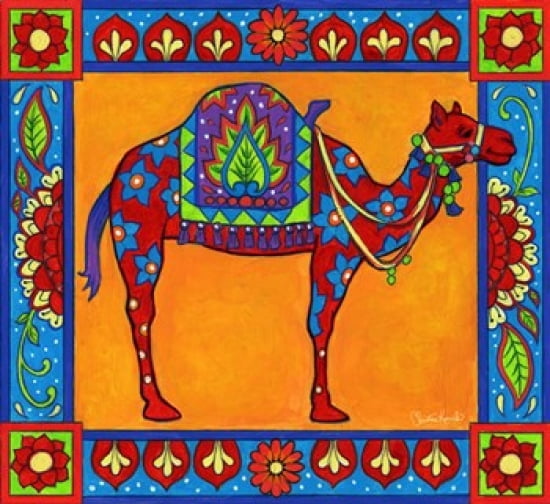 Mosaic Camel Canvas Art - Christine Kerrick (26 x 24)