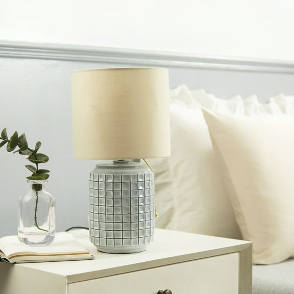 Mosaic Ceramic Table Lamp, White