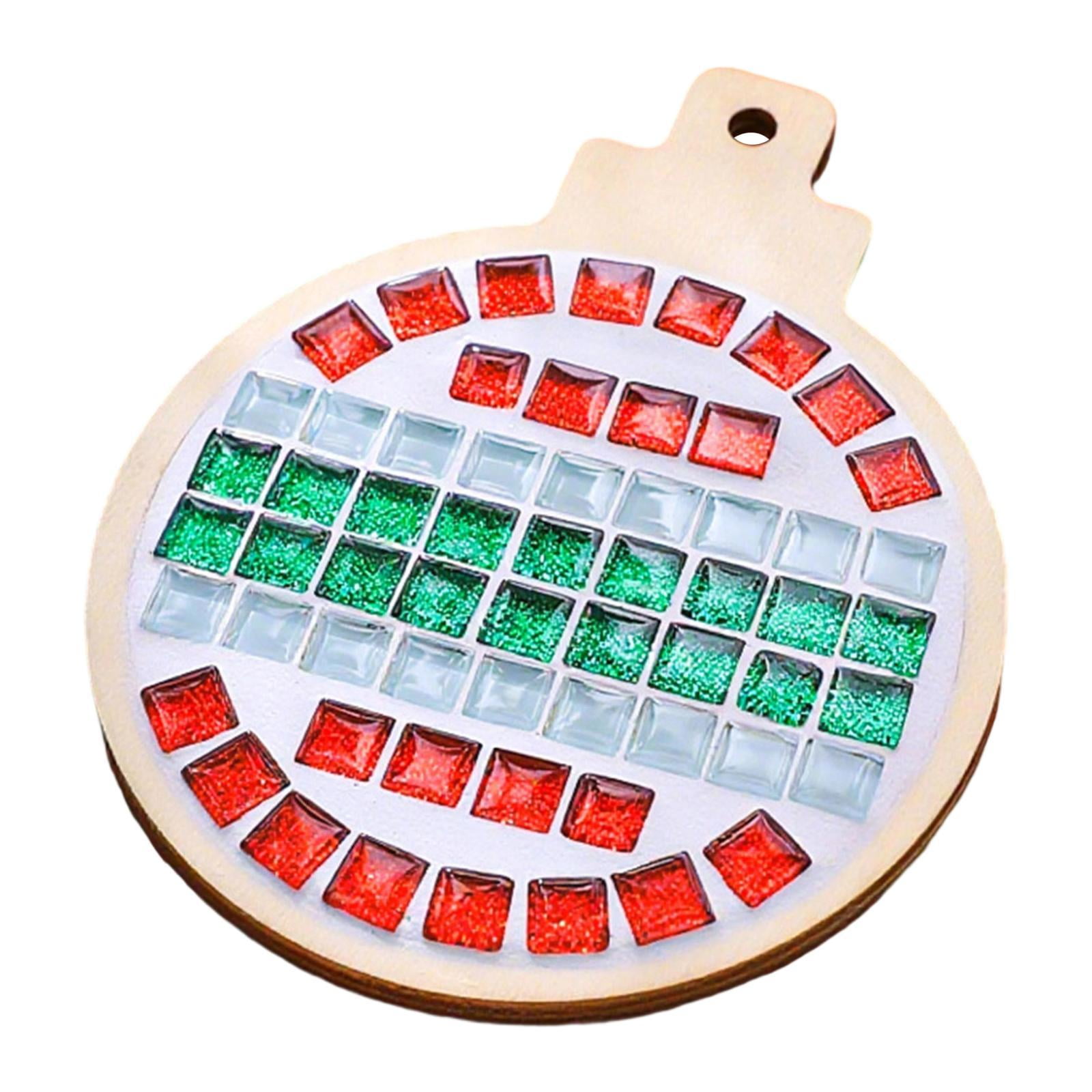 Mosaic Coaster Craft Kit DIY Crafts Beginner Friendly Wooden Base for Kids and Adults Christmas Holiday Fun