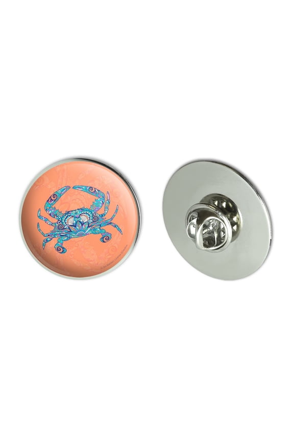 Mosaic Crab Metal 1.1" Tie Tack Hat Lapel Pin Pinback