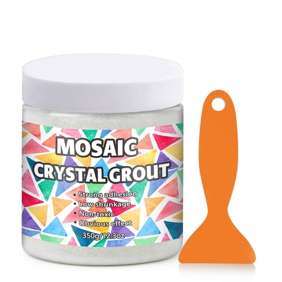 Mosaic Crystal Grout, Mosaics Tile Tools, Mosaic Tile Accessories Essential for Handmade Grouting and Perfect for DIY Craft Projects (Translucent, 12.3oz)