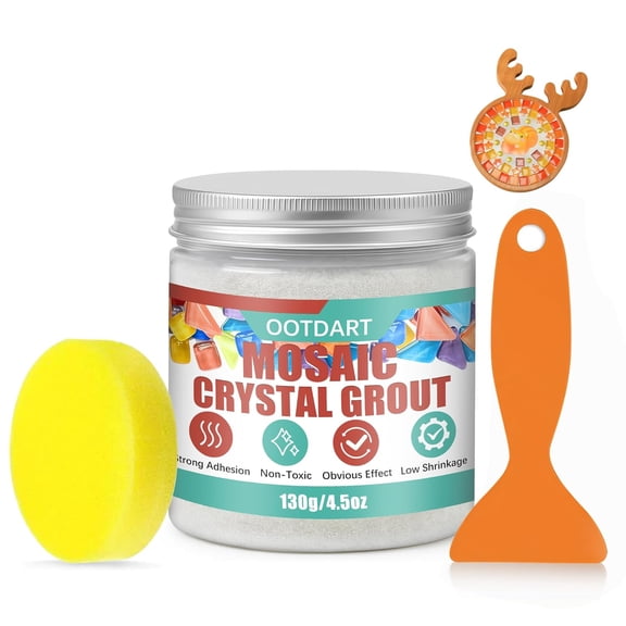 Mosaic Crystal Grout, Mosaics Tile Tools, Mosaic Tile Accessories Essential for Handmade Grouting and Perfect for DIY Craft Projects (Translucent, 4.5oz)