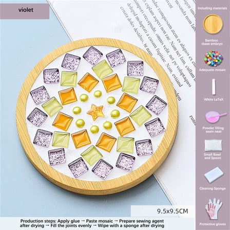 Mosaic DIY Kit under $5! Kadlawus Creative Mosaic Tile Kit, Handmade Coaster Making Supplies with Base and Accessories, Fun Craft Activity forkids, Family Bonding, andschoolProjects