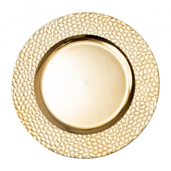 Mosaic Edge Plastic Charger Plate 13" - 24 Pieces - Gold