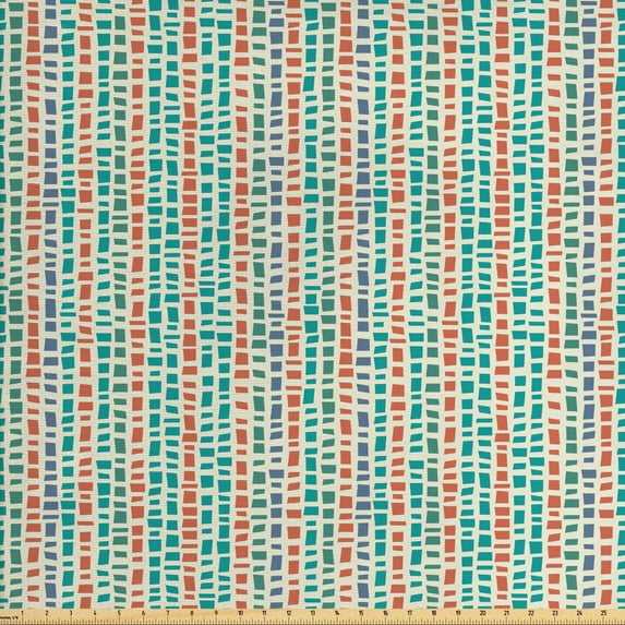 Ambesonne Mosaic Fabric by the Yard Upholstery, Irregular Terrazzo Shapes, 3 Yards, Eggshell Multicolor