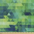 thumbnail image 1 of Ambesonne Mosaic Fabric by the Yard Upholstery, Green Monochrome Triangles, 1 Yard, Multicolor, 1 of 5