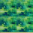 thumbnail image 1 of Ambesonne Mosaic Fabric by the Yard Upholstery, Green Monochrome Triangles, 5 Yards, Multicolor, 1 of 4