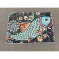 thumbnail image 1 of Mosaic Fish Effect Rugs, Thin Rugs, Animal Rugs, Bridesmaid Gift Rug, Colorful Rugs, Salon Decor Rug, Pattern Rug, Kitchen Rugs, Fish Rugs, 2'x3' - 60x90 cm, 1 of 9