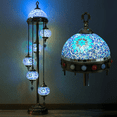 thumbnail image 1 of Turkish Mosaic Floor Lamp, Moroccan Lamp with Upgraded Shade, 56 Inch Metal Base, 5 Blue Globes Lamp for Home Decor, 1 of 7