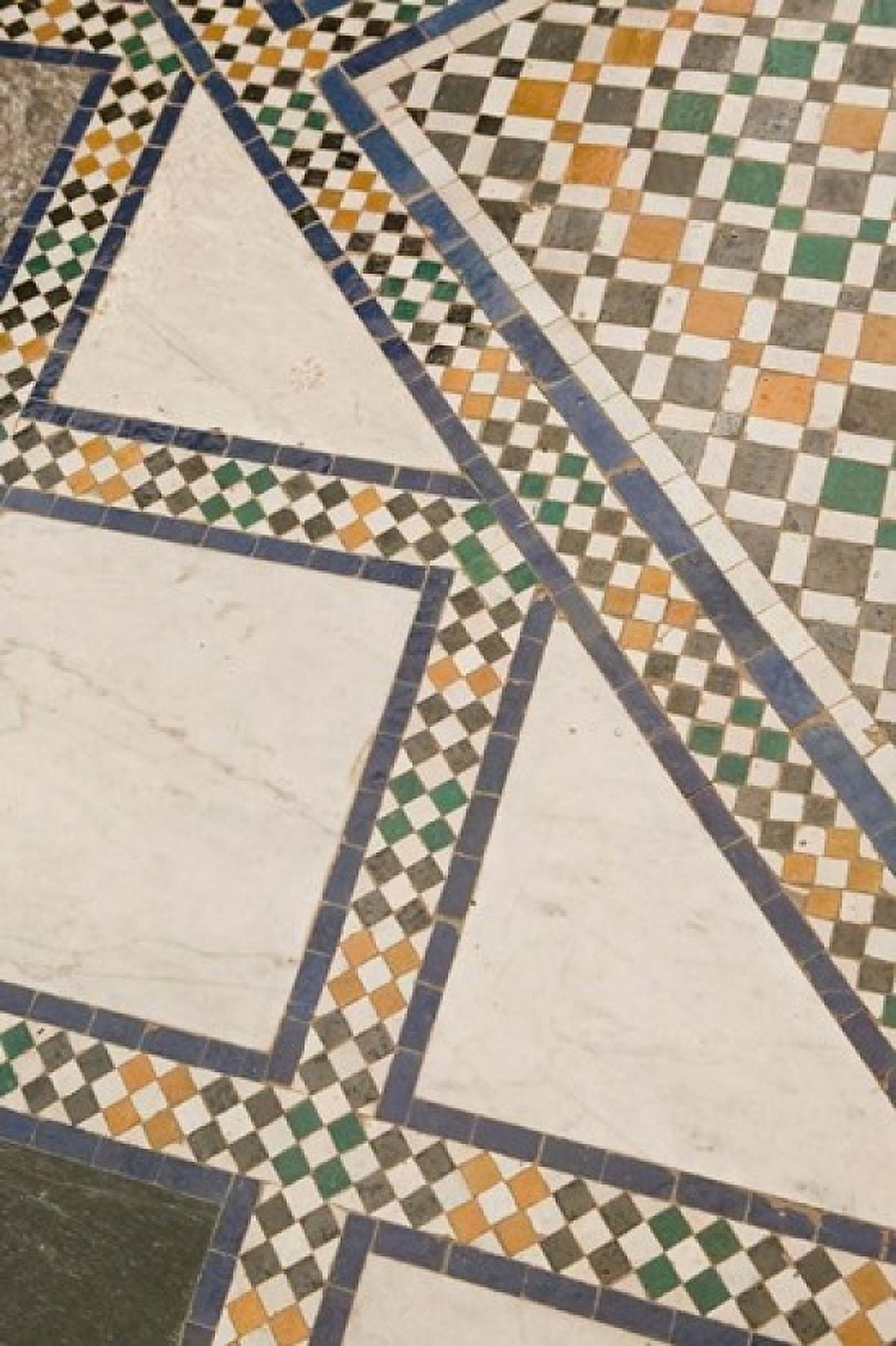 Mosaic Floor Musee de Marrakech Marrakech Morocco Canvas Art - Walter Bibikow DanitaDelimont (11 x 17)