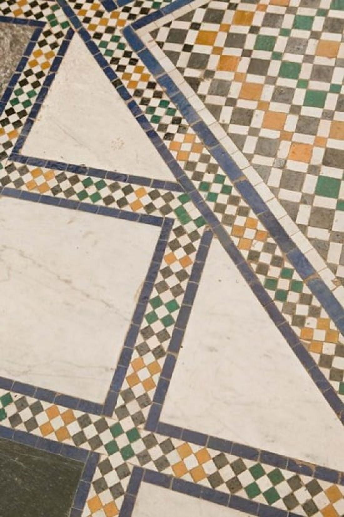 Mosaic Floor Musee de Marrakech Marrakech Morocco Canvas Art - Walter Bibikow DanitaDelimont (23 x 34)