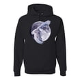 thumbnail image 1 of Mosaic Full Moon Owl Winter Snow Fashion Graphic Hoodie Sweatshirt, Black, Small, 1 of 1