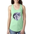 thumbnail image 1 of Mosaic Full Moon Owl Winter Snow Fashion Ladies Racerback Tank Top, Mint, Medium, 1 of 1
