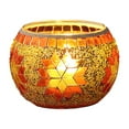 thumbnail image 1 of Mosaic Glass Candle Holder, Handmade Tealight Candle Holders for Diwali Thanksgiving Christmas Table Centerpiece Decor, 1 of 4