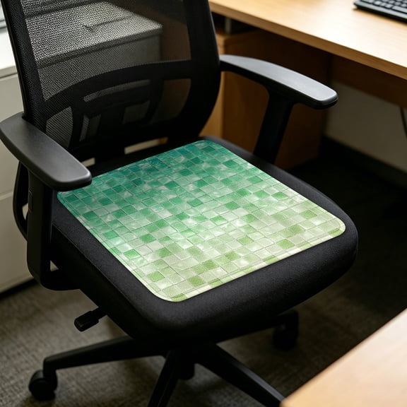 Mosaic Grid Cooling Seat Pad Breathable Summer Ice Silk Chair Cushion Portable Cool Gel Seat Mat for Dining Office Sofa Car Non- Wipeable