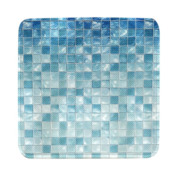 Mosaic Grid Ice Silk Cooling Seat Cushion Non Breathable Ergonomic Chair Pad Safe Durable Corrosion Resistant for Summer Home Office Dining Indoor Use 15.74 × 15.74 Inch
