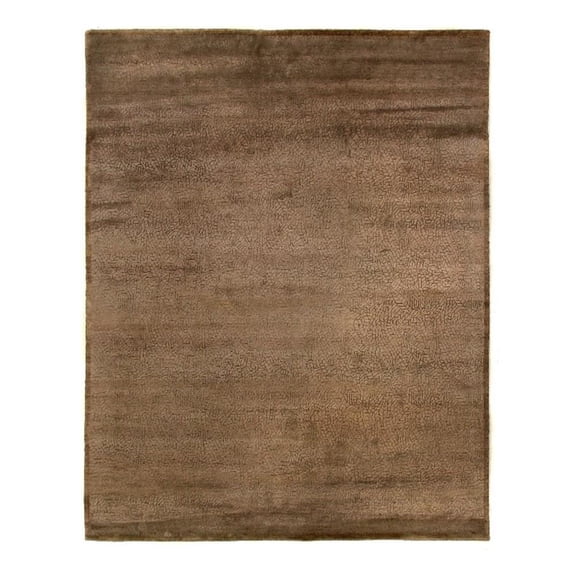Mosaic Hand-Knotted Bamboo Silk Brown/Silk 13'x17' Area Rug