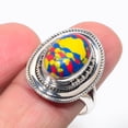 thumbnail image 1 of Mosaic Jasper (Simulated) Solid 925 Sterling Silver Ring s.9 S2079 SR27045, 1 of 1